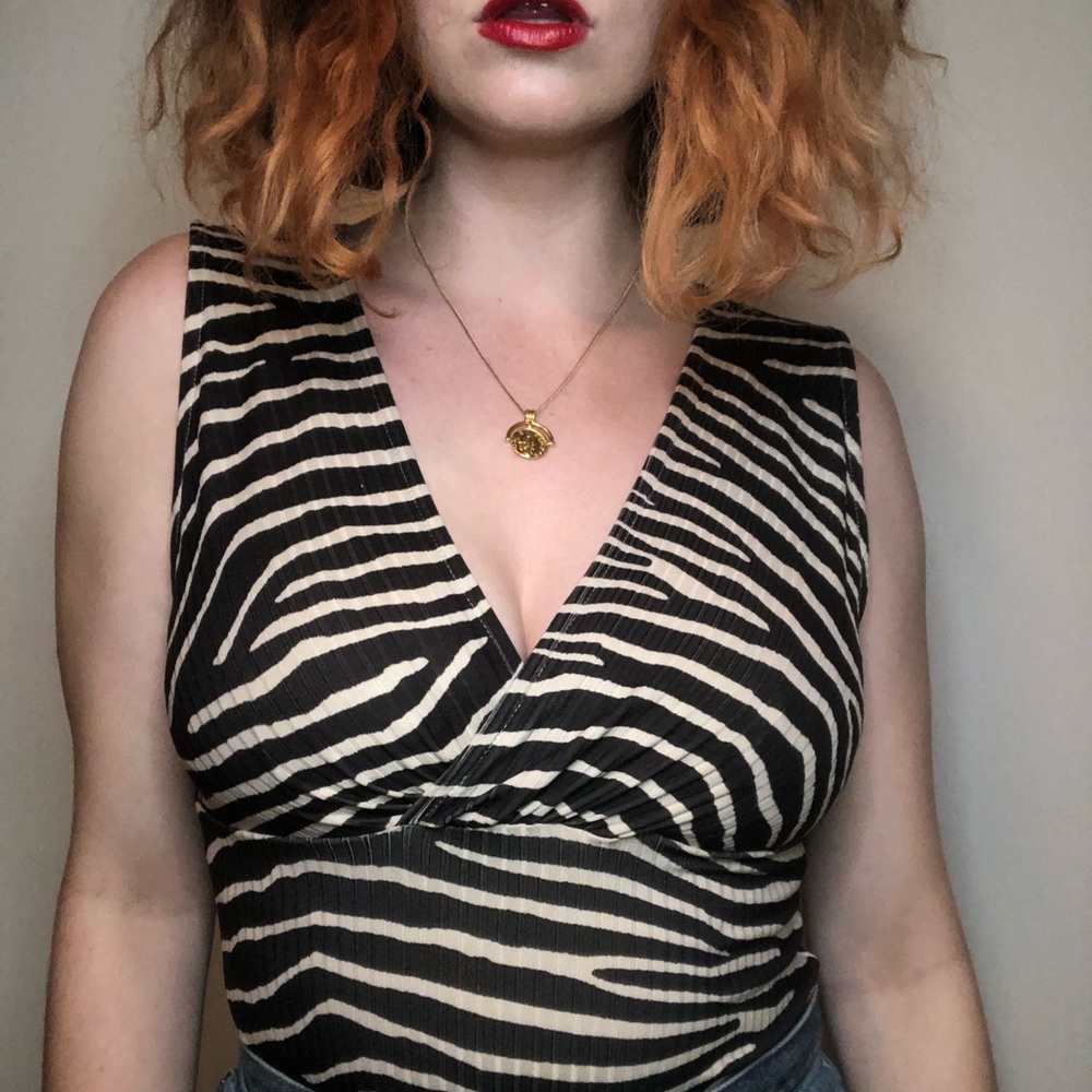 H&M zebra print body suit